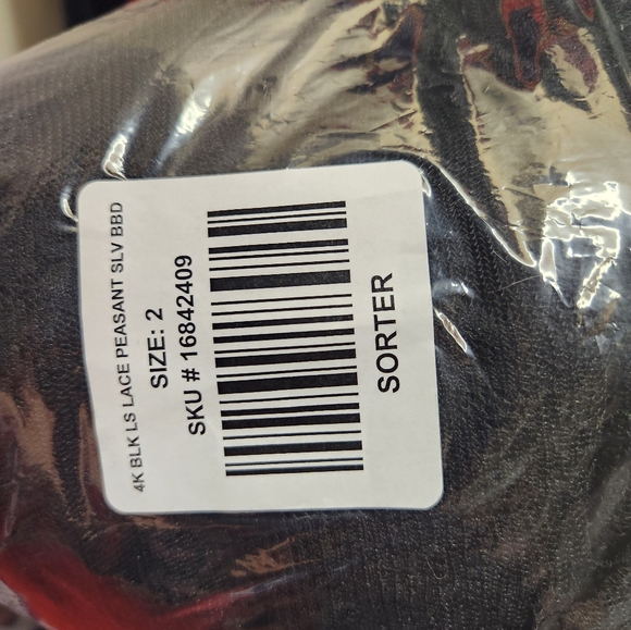 BABYDOLL LACE V-NECK TOP Size 2 - Picture 6 of 8